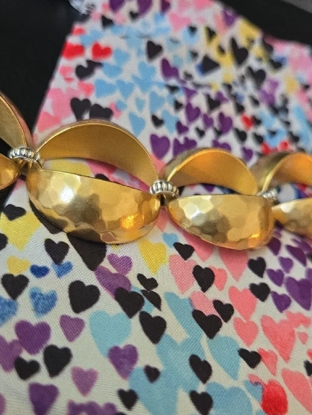 Brighton Hammered Gold-Tone Circular Link Bracelet Brand New w Tags Retail 148